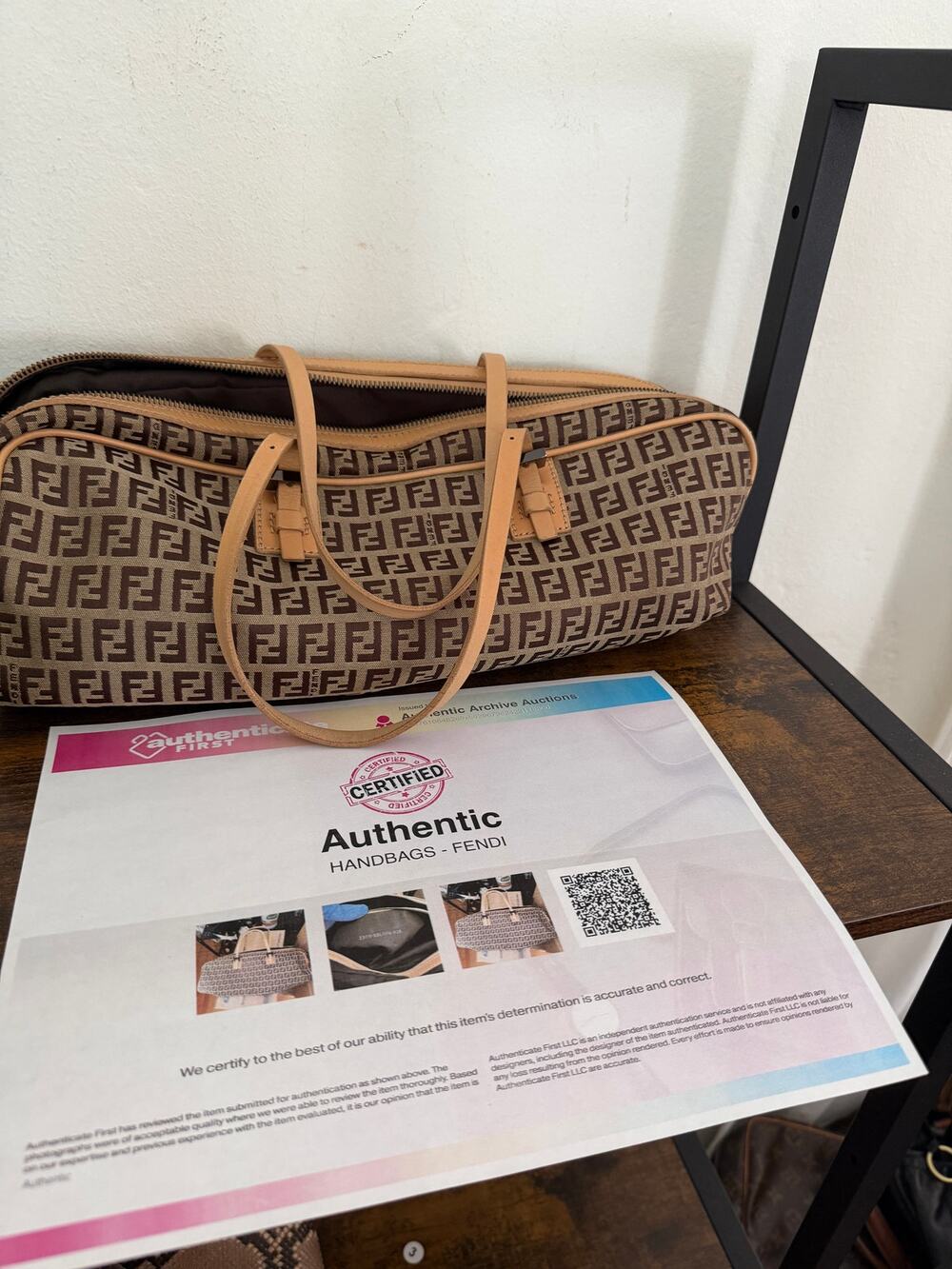 Fendi Vintage y2k Zucchino FF Boston east west bag